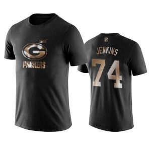 Amazing Packers #74 Elgton Jenkins Black NFL Black Golden 100th Season T Shirts a must have addition to your collection