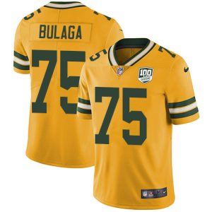 Fantastic Packers #75 Bryan Bulaga Yellow Men's 100th Season Stitched NFL Limited Rush Jersey for ultimate sports enthusiasts