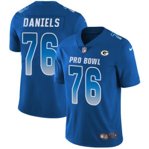Terrific Packers #76 Mike Daniels Royal Youth Stitched NFL Limited NFC 2018 Pro Bowl Jersey to stand out at the stadium