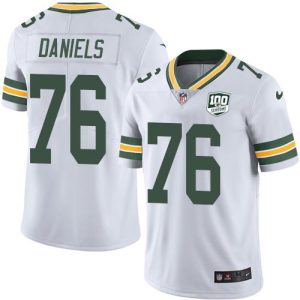 Stunning Packers #76 Mike Daniels White Men's 100th Season Stitched NFL Vapor Untouchable Limited Jersey to showcase your team pride
