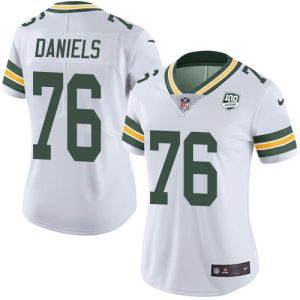 Outstanding Packers #76 Mike Daniels White Women's 100th Season Stitched NFL Vapor Untouchable Limited Jersey to showcase your team pride