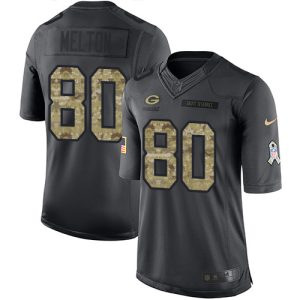 Amazing Packers #80 Bo Melton Black Youth Stitched NFL Limited 2016 Salute to Service Jersey for die hard Packers fans