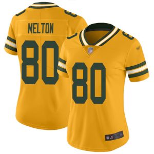Stunning Packers #80 Bo Melton Gold Women's Stitched NFL Limited Inverted Legend Jersey for ultimate sports enthusiasts