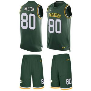 Outstanding Packers #80 Bo Melton Green Team Color Men's Stitched NFL Limited Tank Top Suit Jersey for die hard Packers fans