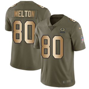 Unique Packers #80 Bo Melton Olive/Gold Men's Stitched NFL Limited 2017 Salute To Service Jersey to showcase your team pride