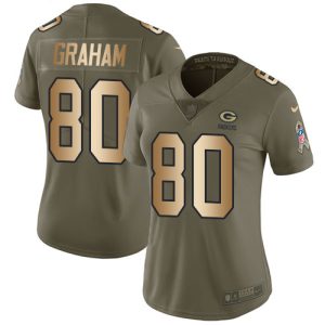 Fantastic Packers #80 Jimmy Graham Olive/Gold Women's Stitched NFL Limited 2017 Salute to Service Jersey to showcase your team pride