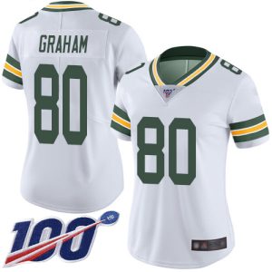Gorgeous Packers #80 Jimmy Graham White Women's Stitched NFL 100th Season Vapor Limited Jersey a must have addition to your collection