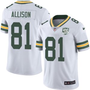 Gorgeous Packers #81 Geronimo Allison White Men's 100th Season Stitched NFL Vapor Untouchable Limited Jersey to stand out at the stadium