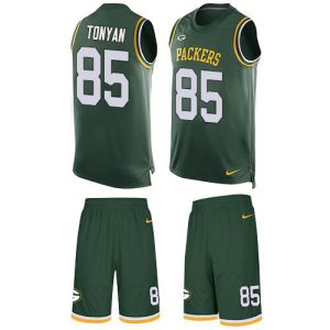 Amazing Packers #85 Robert Tonyan Green Team Color Men's Stitched NFL Limited Tank Top Suit Jersey for die hard Packers fans