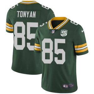 Gorgeous Packers #85 Robert Tonyan Green Team Color Youth 100th Season Stitched NFL Vapor Untouchable Limited Jersey perfect for game day celebrations