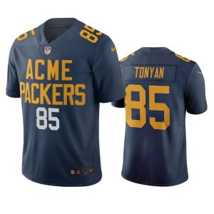 Gorgeous Packers #85 Robert Tonyan Navy Blue Navy Vapor Limited City Edition NFL Jersey for die hard Packers fans