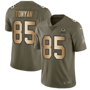 Unique Packers #85 Robert Tonyan Olive/Gold Youth Stitched NFL Limited 2017 Salute To Service Jersey perfect for game day celebrations