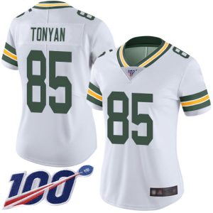 Terrific Packers #85 Robert Tonyan White Women's Stitched NFL 100th Season Vapor Untouchable Limited Jersey a must have addition to your collection