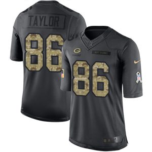 Terrific Packers #86 Malik Taylor Black Youth Stitched NFL Limited 2016 Salute to Service Jersey for die hard Packers fans