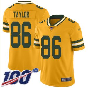 Stunning Packers #86 Malik Taylor Gold Youth Stitched NFL Limited Inverted Legend 100th Season Jersey for die hard Packers fans