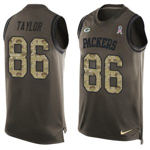 Terrific Packers #86 Malik Taylor Green Men's Stitched NFL Limited Salute To Service Tank Top Jersey for ultimate sports enthusiasts