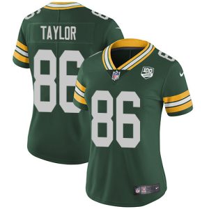 Outstanding Packers #86 Malik Taylor Green Team Color Women's 100th Season Stitched NFL Vapor Untouchable Limited Jersey a must have addition to your collection