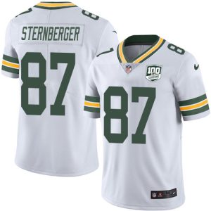 Terrific Packers #87 Jace Sternberger White Men's 100th Season Stitched NFL Vapor Untouchable Limited Jersey perfect for game day celebrations