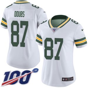 Fantastic Packers #87 Romeo Doubs White Women's Stitched NFL 100th Season Vapor Untouchable Limited Jersey a must have addition to your collection