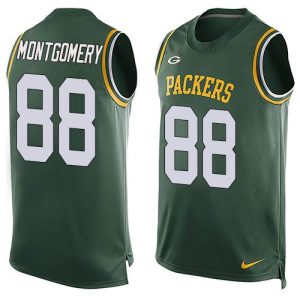Stunning Packers #88 Ty Montgomery Green Team Color Men's Stitched NFL Limited Tank Top Jersey to stand out at the stadium