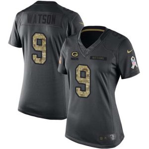 Amazing Packers #9 Christian Watson Black Women's Stitched NFL Limited 2016 Salute to Service Jersey a must have addition to your collection