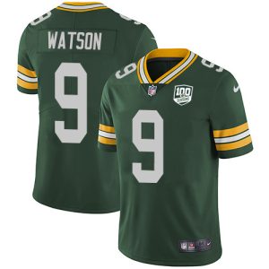 Terrific Packers #9 Christian Watson Green Team Color Men's 100th Season Stitched NFL Vapor Untouchable Limited Jersey for die hard Packers fans