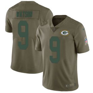 Fantastic Packers #9 Christian Watson Olive Youth Stitched NFL Limited 2017 Salute To Service Jersey a must have addition to your collection