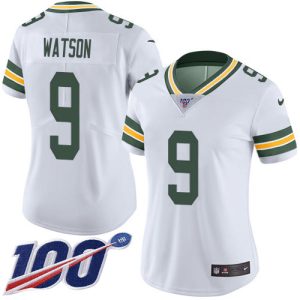 Terrific Packers #9 Christian Watson White Women's Stitched NFL 100th Season Vapor Untouchable Limited Jersey for die hard Packers fans
