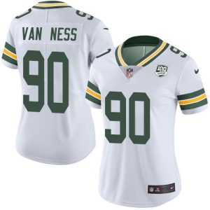 Fantastic Packers #90 Lukas Van Ness White Women's 100th Season Stitched NFL Vapor Untouchable Limited Jersey to showcase your team pride