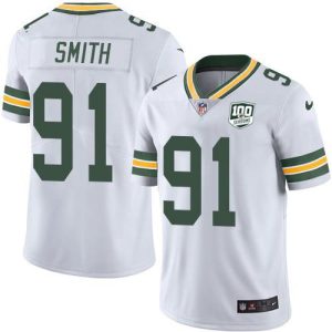 Fantastic Packers #91 Preston Smith White Youth 100th Season Stitched NFL Vapor Untouchable Limited Jersey for ultimate sports enthusiasts