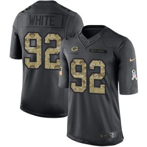 Gorgeous Packers #92 Reggie White Black Youth Stitched NFL Limited 2016 Salute to Service Jersey to showcase your team pride