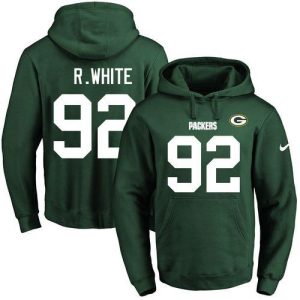 Impressive Packers #92 Reggie White Green Name & Number Pullover NFL Hoodie to stand out at the stadium