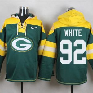 Impressive Packers #92 Reggie White Green Player Pullover NFL Hoodie for die hard Packers fans