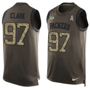 Impressive Packers #97 Kenny Clark Green Men's Stitched NFL Limited Salute To Service Tank Top Jersey a must have addition to your collection