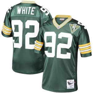 Amazing Reggie White Green Bay Packers 1993 Authentic Throwback Retired Player Jersey   Green a must have addition to your collection