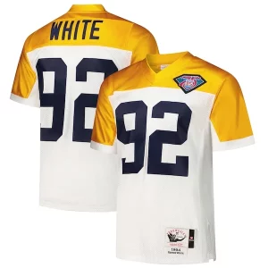 Terrific Reggie White Green Bay Packers 1994 Authentic Throwback Retired Player Jersey   White for die hard Packers fans