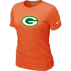 Gorgeous Women's  Dark Green Bay Packers Logo NFL T Shirt Orange for die hard Packers fans