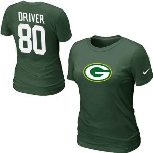 Impressive Women's  Green Bay Packers #80 Donald Driver Name & Number T Shirt Green to showcase your team pride