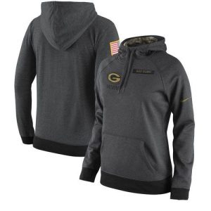 Amazing Women's Green Bay Packers  Anthracite Salute to Service Player Performance Hoodie for die hard Packers fans