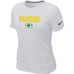 Stunning Women's  Green Bay Packers Authentic Logo T Shirt White a must have addition to your collection