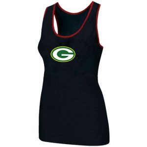Outstanding Women's  Green Bay Packers Big Logo Tri Blend Racerback Stretch Tank Top Black a must have addition to your collection