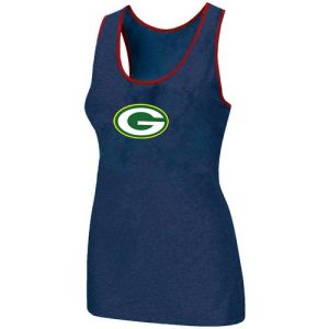 Stunning Women's  Green Bay Packers Big Logo Tri Blend Racerback Stretch Tank Top Blue for ultimate sports enthusiasts