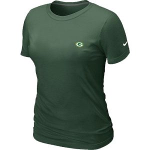 Gorgeous Women's  Green Bay Packers Chest Embroidered Logo T Shirt Green for ultimate sports enthusiasts