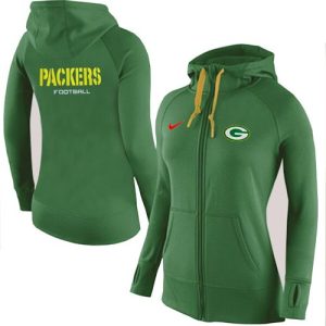Fantastic Women's  Green Bay Packers Full Zip Performance Hoodie Green to showcase your team pride