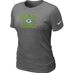 Amazing Women's  Green Bay Packers Heart & Soul NFL T Shirt Dark Grey for ultimate sports enthusiasts