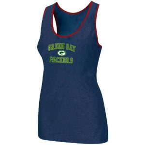 Outstanding Women's  Green Bay Packers Heart & Soul Tri Blend Racerback Stretch Tank Top Blue to showcase your team pride