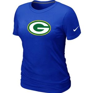 Unique Women's  Green Bay Packers Logo NFL T Shirt Blue to showcase your team pride