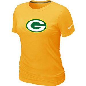 Fantastic Women's  Green Bay Packers Logo NFL T Shirt Yellow perfect for game day celebrations