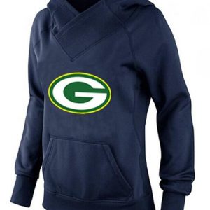 Terrific Women's Green Bay Packers Logo Pullover Hoodie Navy Blue to showcase your team pride