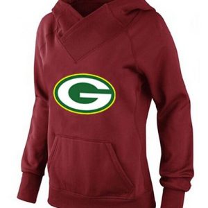Impressive Women's Green Bay Packers Logo Pullover Hoodie Red to stand out at the stadium